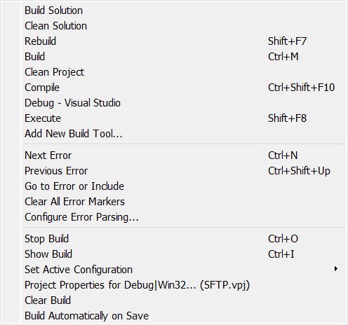 Reorganized Build Menu